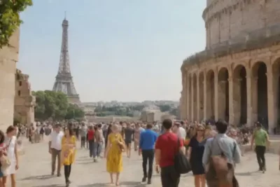 Grupo diverso de personas en un ambiente vibrante