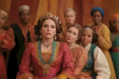 Grupo diverso de actores en un escenario vibrante