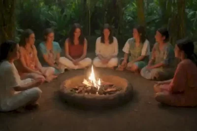 Grupo diverso de personas en un círculo de apoyo