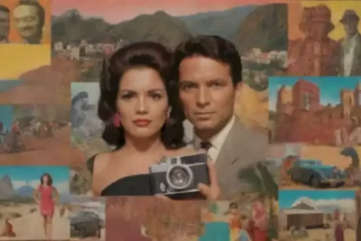 Collage artístico que representa la historia del cine latinoamericano con escenas icónicas