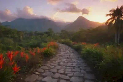 Rutas sagradas de América Latina con caminos de piedra