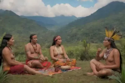 Grupo diverso de personas indígenas de América Latina conversando