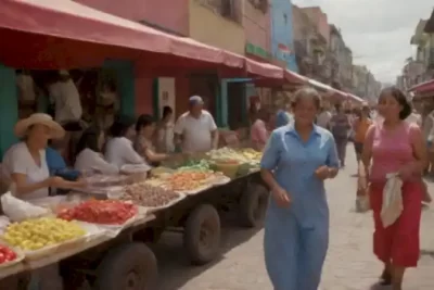Escena vibrante de la vida cotidiana en América Latina
