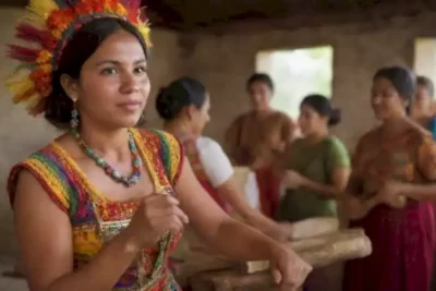 Voluntarios interactuando con comunidades folclóricas de América Latina
